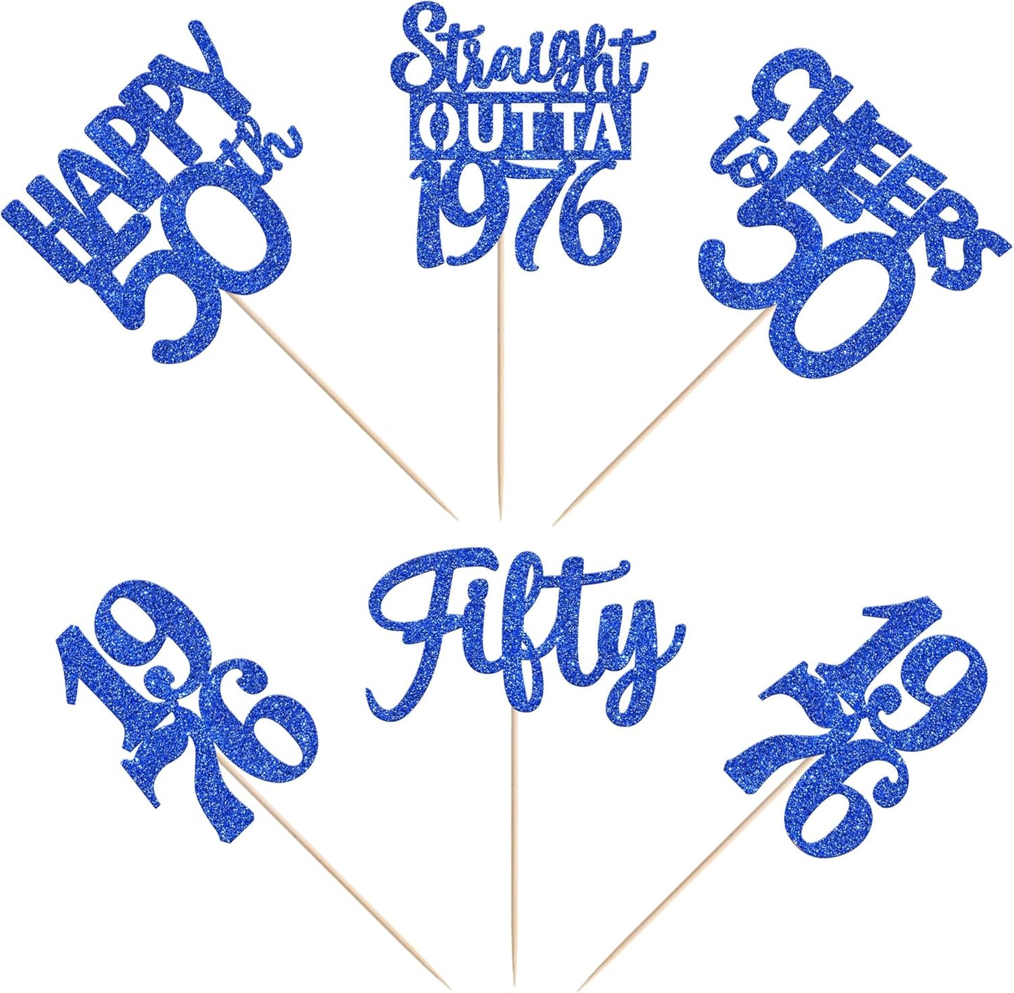 15 PCS 50th Birthday Centerpiece Sticks Fifty Happy 50th Straight Outta 1976 Table Flower Centerpieces Sticks Cheers to 50 Floral Decorations for 50th Birthday Party Centerpieces Supplies Black