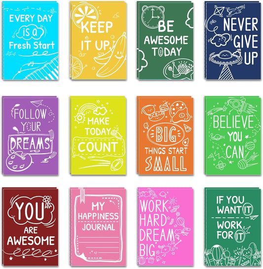 24 Packs - Gifts in Bulk Mini Inspirational Notebooks for Party Favors, Small Motivational Notepads, Cute Notebooks for Coworkers, Gifts from Teacher