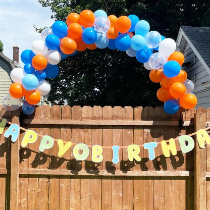 Blue Silver Balloons Set, 12 Inch Blue and Silver Balloons Dark Navy and Confetti Party Latex Balloon, Macaron Metallic Baby Blue Mixed Balloon for Birthday Graduation Baby Shower Wedding Retirement