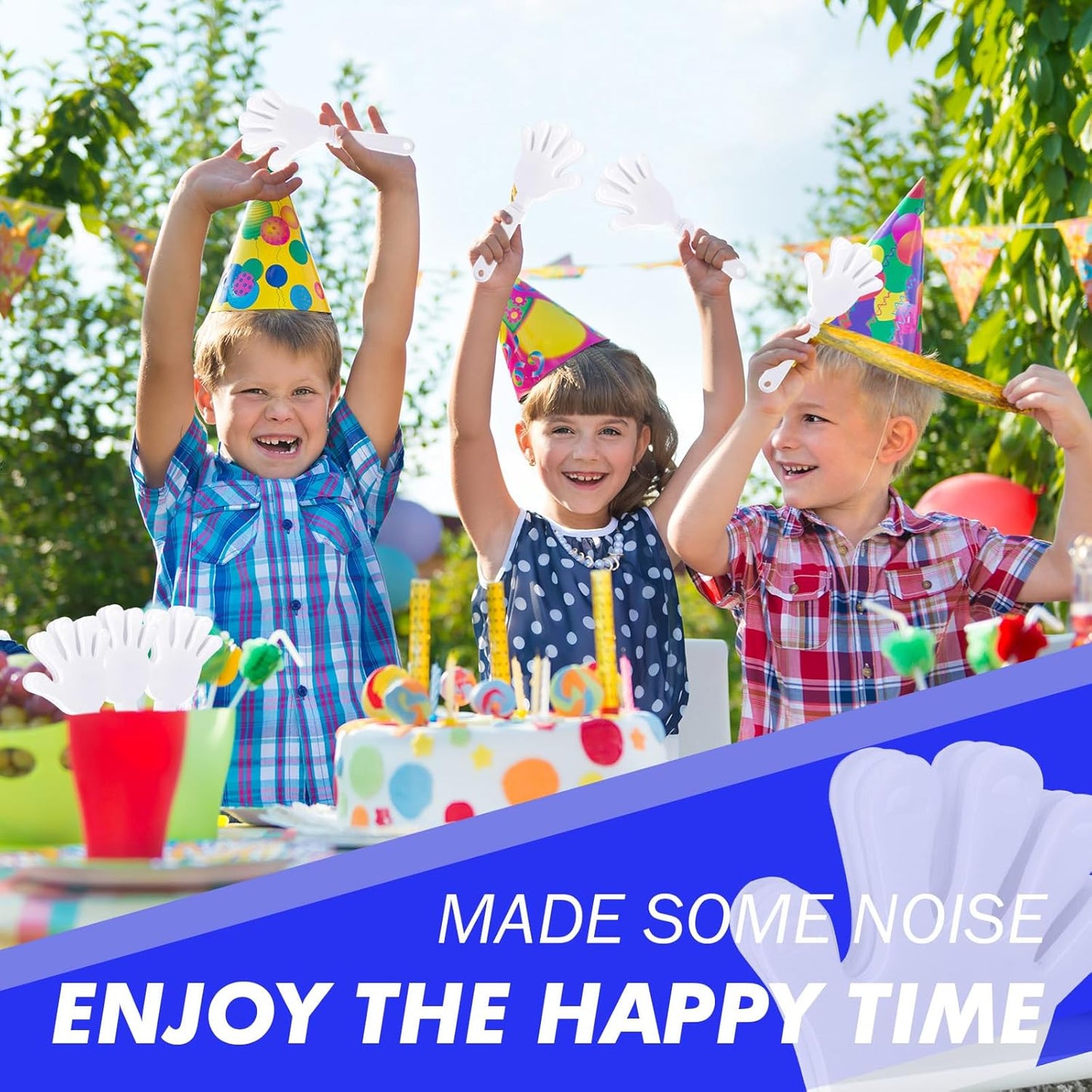 8 Pcs Hand Clappers Noisemakers 7.5 Inch Clappers Noisemakers Plastic Hand Clappers for Birthdays Game Football Sporting Events Cheers Supplies Dance Basketball Football Noisemakers(Blue)