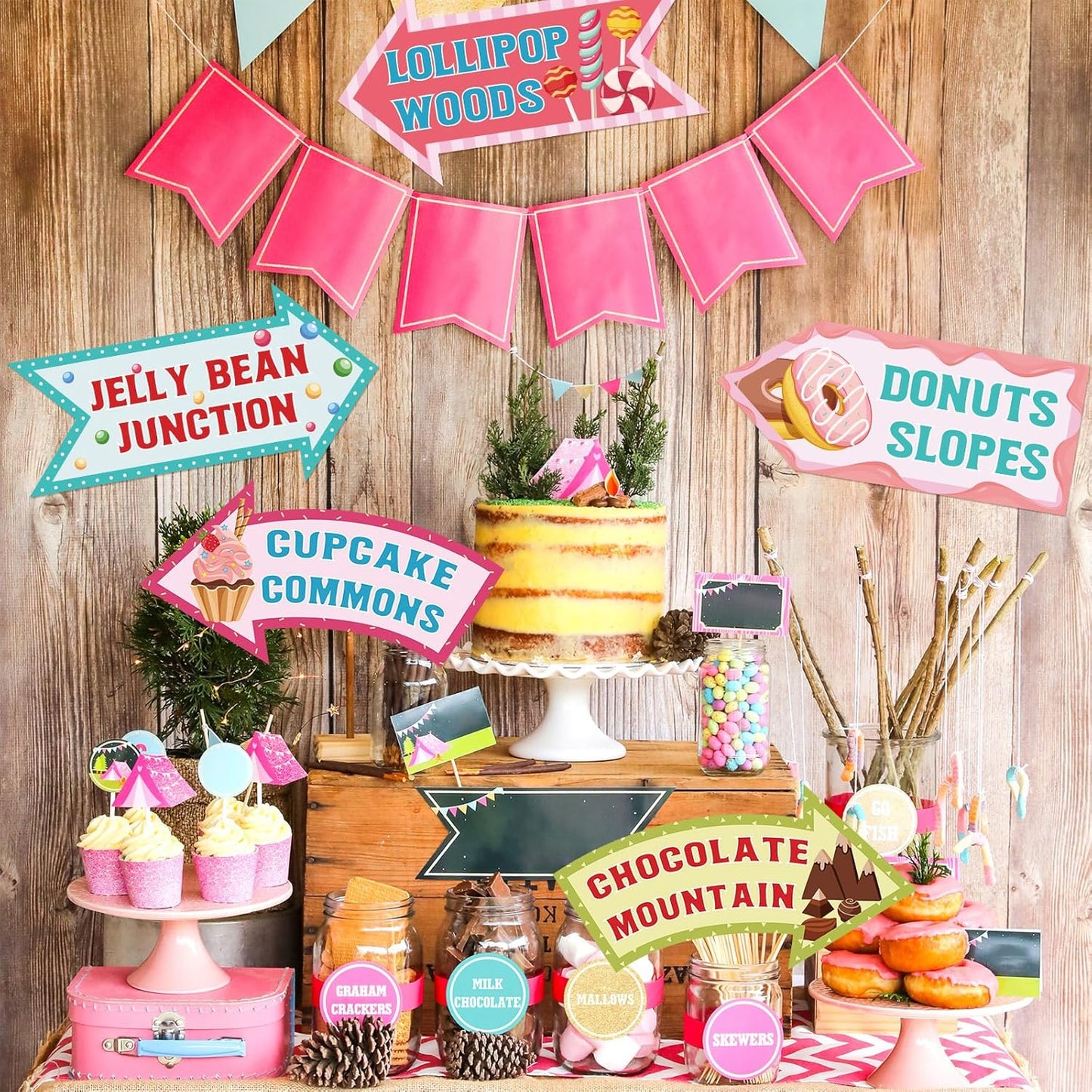 20 Pcs Luau Party Decorations Welcome Sign Summer Hawaiian Directional Signs Tropical Hawaiian Themed Birthday Decorations Luau Tiki Party Supplies with 2 Sheet Letter Stickers