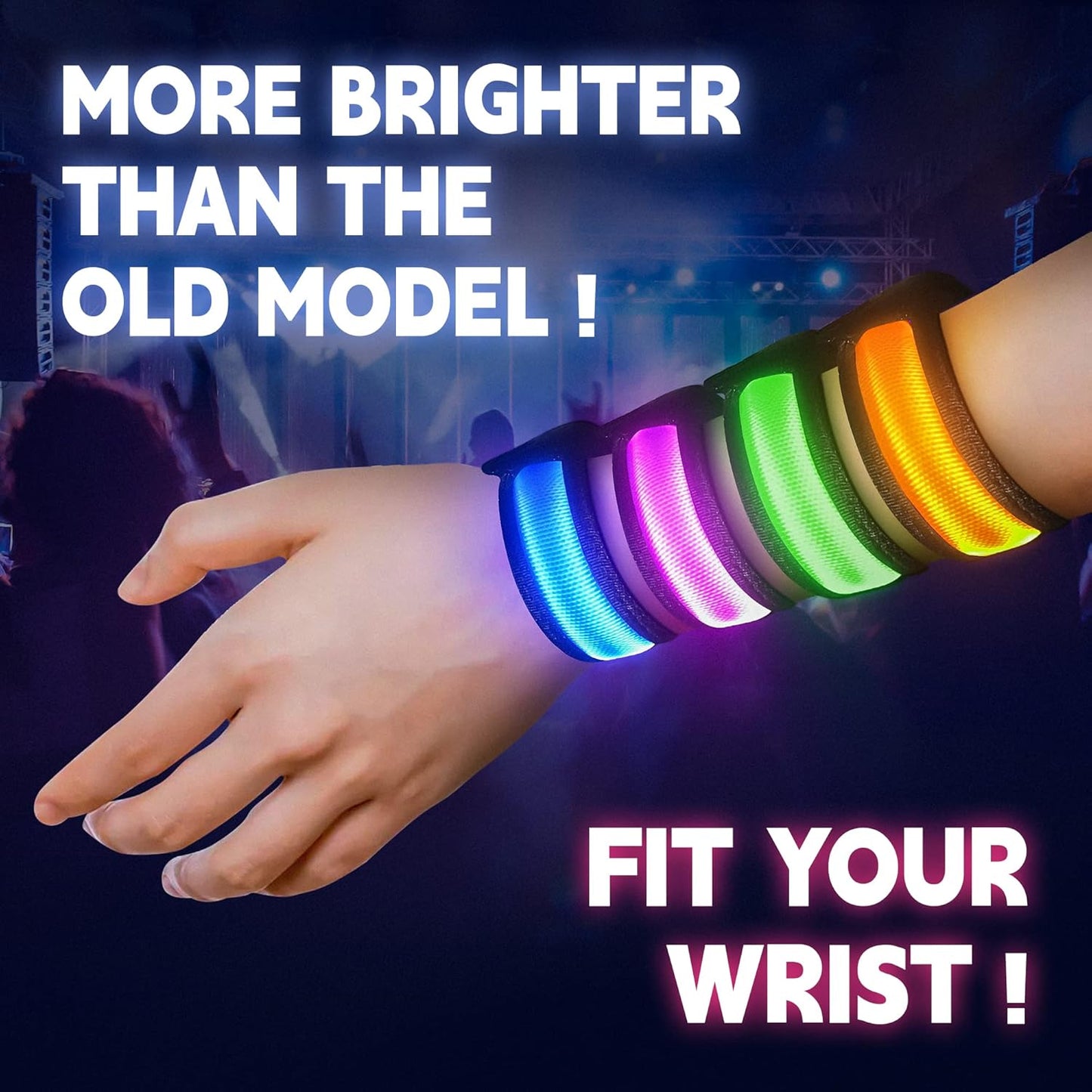 KIRALUMI 8 PCS LED Glow Bracelets, Light Up Bracelets for Kids Adults - Christmas Glow in The Dark Party Bracelets Favors Supplies for Concerts, Festivals, Game Prizes, Sports, Rave Accessories.