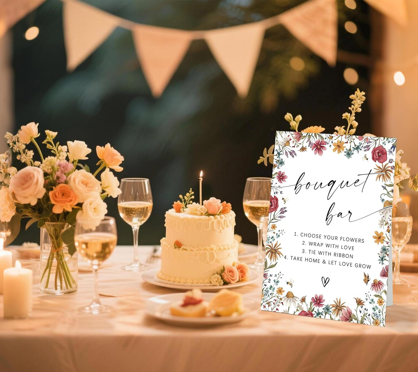 Wild Flower Audio Guest Book Sign, Baby in Bloom Love is in Bloom Decorations, Bridal Shower Baby Shower Wedding Signs for Reception, Floral Party Table Decor, 8 x 11 Inch