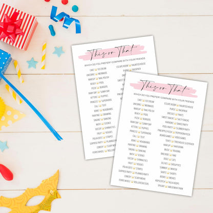 DYIRBIIY Minimalism Birthday Party Game Cards - Selfie Scavenger Hunt - 20 Blush Double-Sided Fill in Style Funny Birthday Party Game Cards for Adults, Party Supplies & Activities - A02