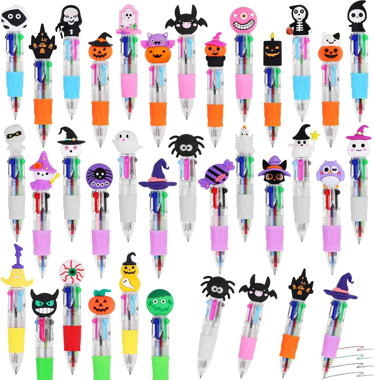 CZWZ 20Pcs Mini Multicolor Pens in One 4-in-1 Cute Pens Bulk for Kids, Fun Kawaii Ballpoint Pens for Birthdays and Children's Party Favors Gifts Teacher School Supplies