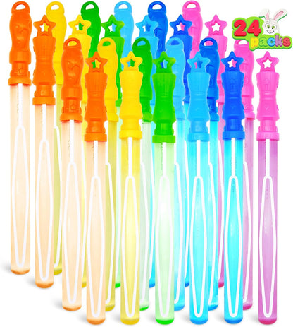 JOYIN 24 Pack 14.6’’ Big Bubble Wands Bulk (2 Dozen) for Summer Toy, Outdoor/Indoor Activity Use, Easter, Bubbles Party Favors Supplies for Kids