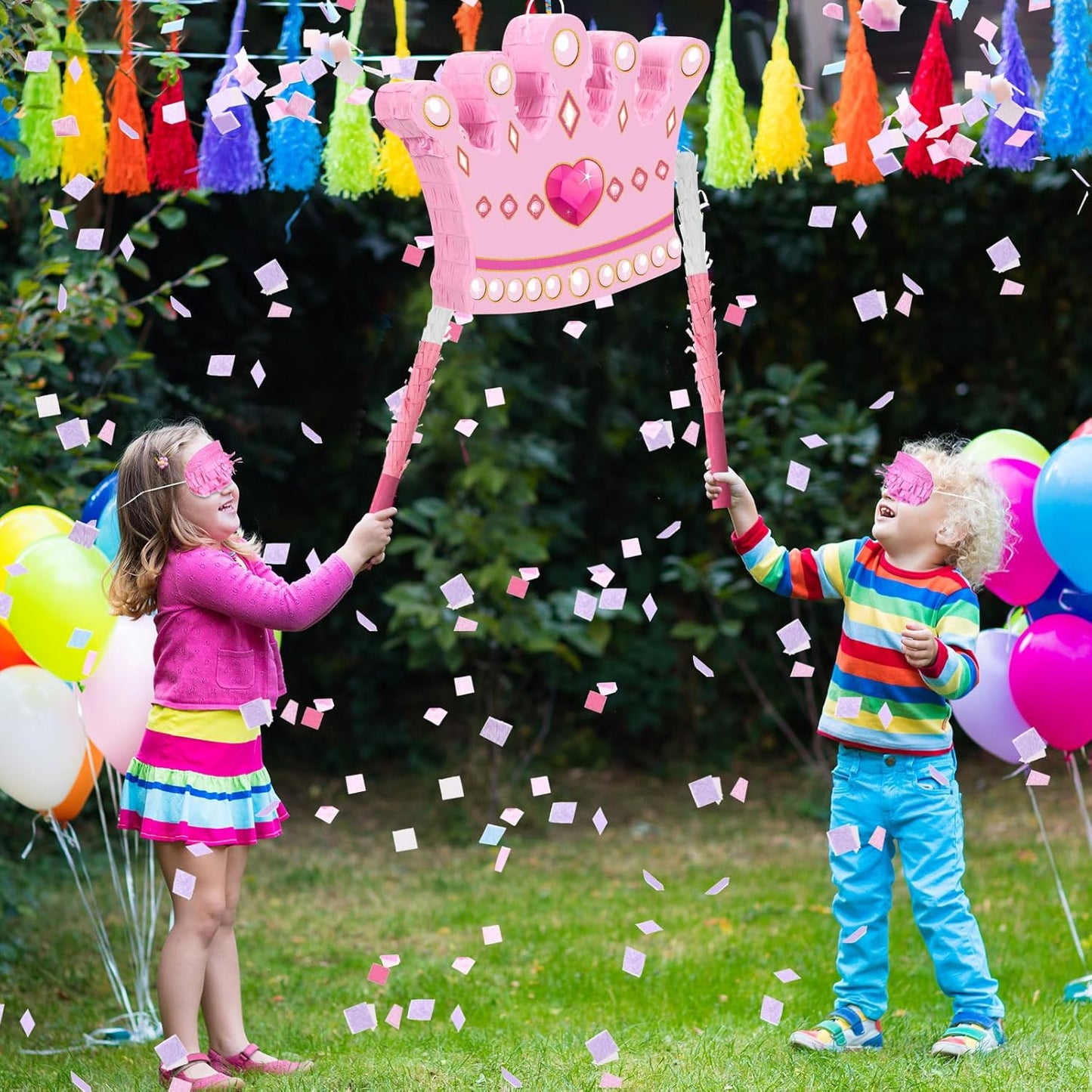 Threan Princess Piñata Fairy Party Decorations Pink Ballet Piñata Ballerina, Birthday Game Set Party Supplies for Girl Princess Theme Baby Shower Butterfly Birthday Supplies Decoration(Fairy)