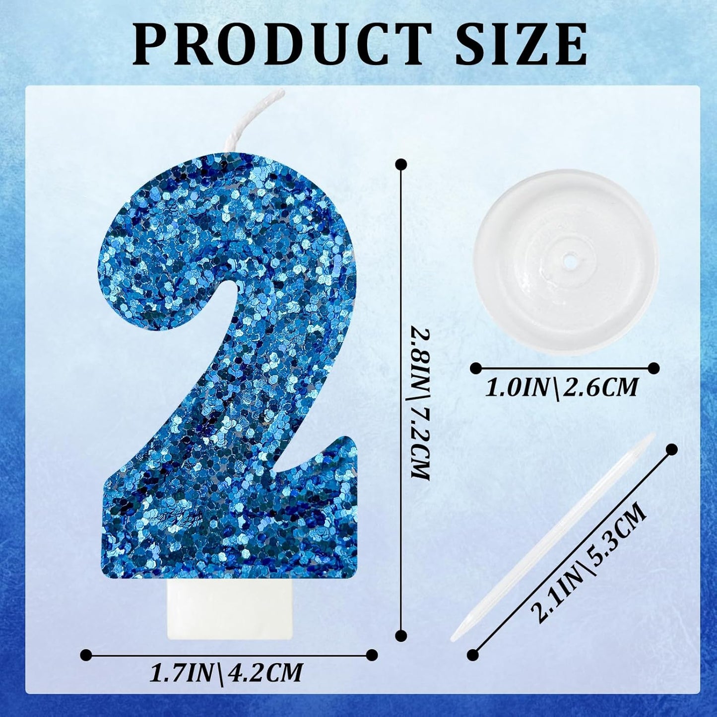 Birthday Number Candles, Glitter Number Candle Cake Decorations with Sequins, Cupcake Decorations for Girls, Women, Party Anniversary Celebrations (Number 6, Purple)