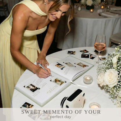 ZICOTO Beautiful Linen Wedding Guest Book for Your Wedding Reception - Simply Elegant Guestbook to Sign in and Add Polaroid Photos - The Perfect Baby Shower Guest Book and Addition to Your Big Day