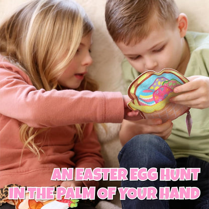 Vango BIZYBOO Easter Egg Busy Bag Scavenger Hunt - Hidden Object Search Sensory Matching Game for Kids 2 and Up (Blue)