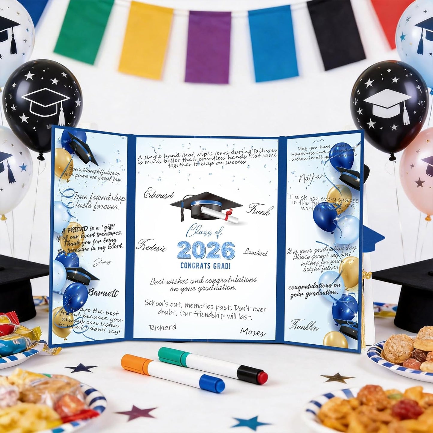 kockuu 2026 Graduation Guest Book Signature Board, Pink Class of 2026 Graduation Sign in Book to Sign Decor for Grad Party High School College Grad Gifts