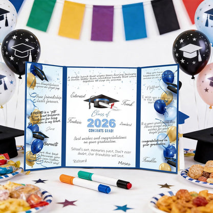 kockuu 2026 Graduation Guest Book Signature Board, Pink Class of 2026 Graduation Sign in Book to Sign Decor for Grad Party High School College Grad Gifts