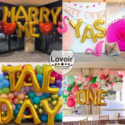 Lovoir 40 Inch Large Gold Letter A Balloons Big Size Jumbo Mylar Foil Helium Balloon for Birthday Party Celebration Decorations Alphabet Gold A