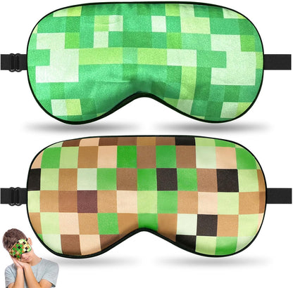 2 Pcs Sleep Mask for Kids Boys, Silk Eye Covers for Sleeping, Adjustable Strap & Light Blocking Design, Adult Children's Bedtime Blindfold for Travel and Home Use (Funny Eye)