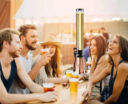 OGGI Beer Tower 88oz - Beverage Dispenser with Spigot & Ice Tube, Margarita Tower, Mimosa Tower, Perfect Drink Dispensers for Parties, Drink Tower, Holds 6 Pints of Beer – Stainless