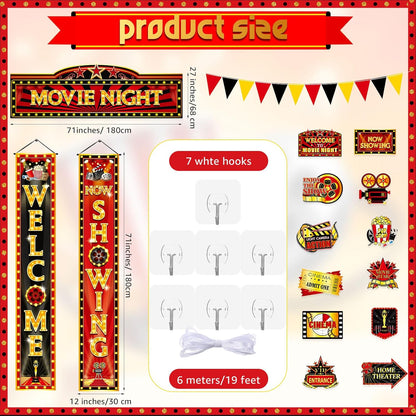 15 Pcs Circus Decorations Carnival Striped Awning Porch Banner Carnival Theme Directional Signs Welcome to the Circus for Birthday Party Supplies