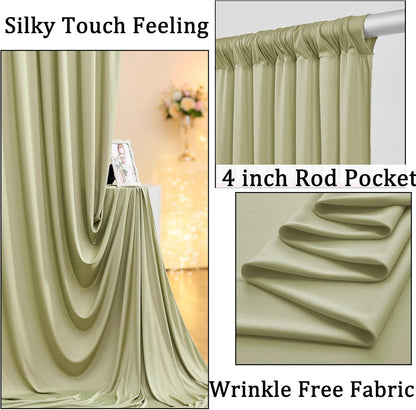 10ftx10ft Black Backdrop Curtains for Weddings Parties, Wrinkle Free 2 Panels Silky Polyester Photo Backdrop Drapes Back Drop Cloth Drapery for Birthday Mother'sDay Photography Background
