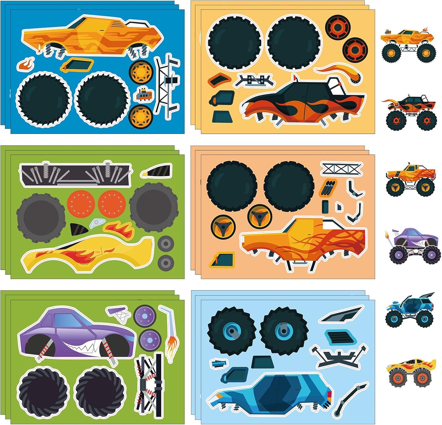 24 Sheets Cupcake Make a Face Sticker Sheets for Kids Todders Activities, Make Your Own Stickers for Kids Birthday Party Favor Supplies Craft