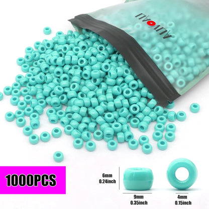 1000Pcs Glow in The Dark Pony Beads 9mm Plastic Kandi Beads Bulk for Friendship Bracelet Necklace Craft Jewelry Making Beads for Hair Braids 9 Color