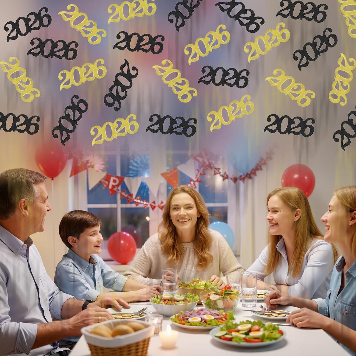Gold Graduation Confetti Class of 2026, Glitter 2026 Confetti 120pcs for Graduation Party Decorations and New Years Eve Party Supplies 2026.