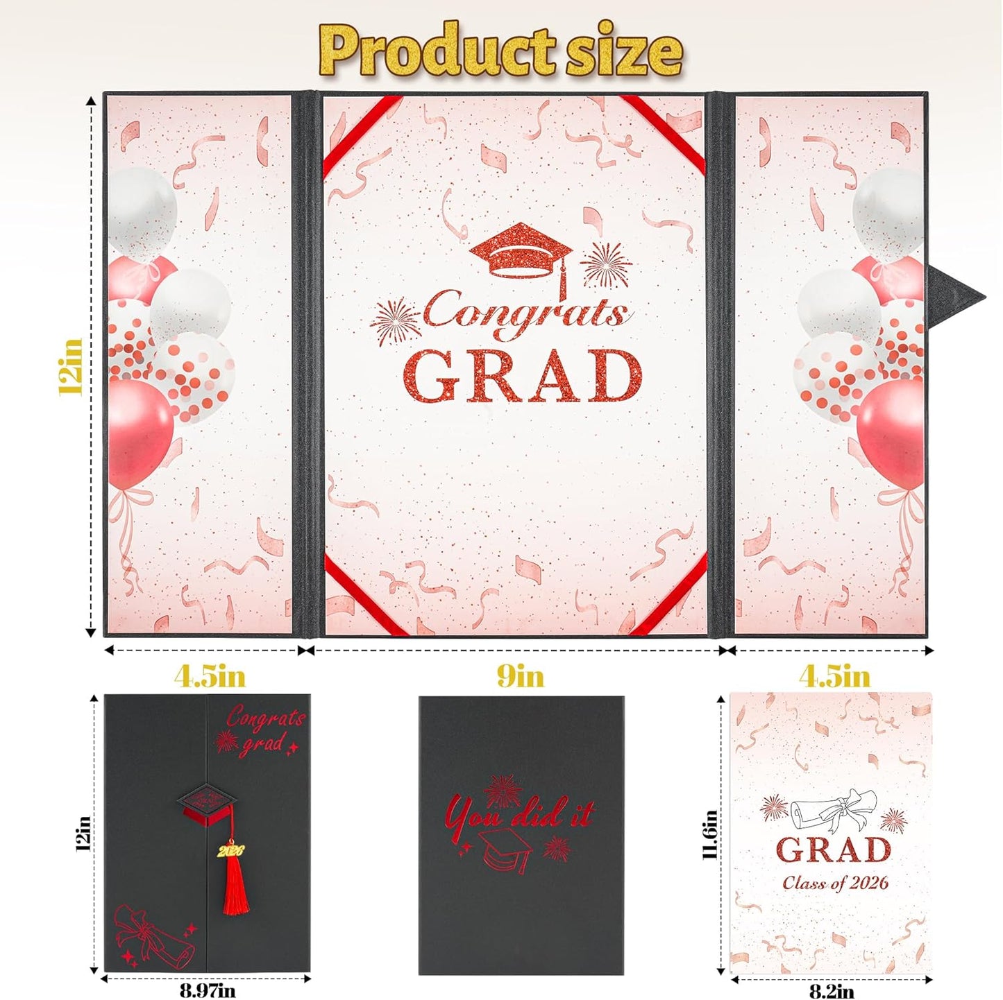 Graduation Decorations 2026 Pink,Graduation Guest Book,Autograph Book with Tassel Class of 2026 Graduate Party Decorations,Graduation Signature Guest Book