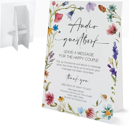 Bible Guest Book Sign, Wedding Signs for Ceremony and Reception, Floral Bridal Shower Decoration, Wedding Signage with Bracket, Bridal Shower Decor, Supplies For Engagement and Anniversary Parties, 13