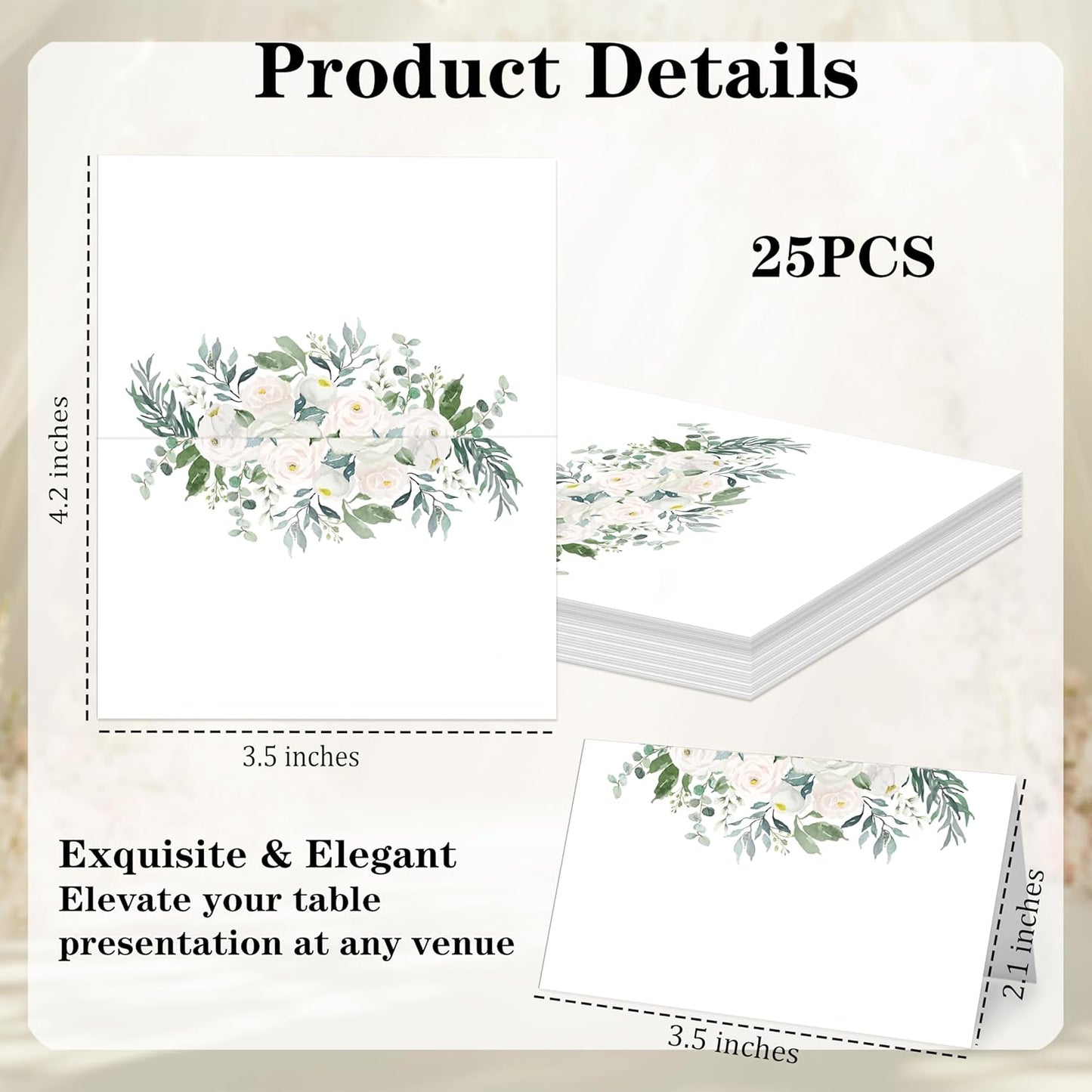Mermaid Place Cards for Table Setting, 2 x 3.5" Escort Cards, 25 Under The Sea Tent Cards Food Label for Dinner Party, Wedding, Bridal Shower, Baby Shower, Birthday Party Supplies