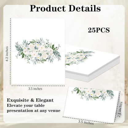 Mermaid Place Cards for Table Setting, 2 x 3.5" Escort Cards, 25 Under The Sea Tent Cards Food Label for Dinner Party, Wedding, Bridal Shower, Baby Shower, Birthday Party Supplies