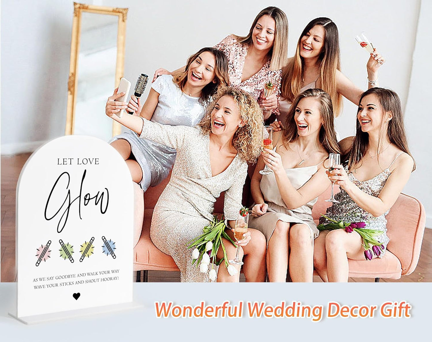 Audio Guest Book Sign, White Arch Acrylic Wedding Sign, Audio Guest Book Wedding Phone, Bridal Shower Decor, Engagement Party Decor, Centerpiece Table Decorations Party for Bride and Groom-14