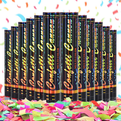 12 Pack Red Biodegradable Confetti Cannon-Confetti Poppers for Wedding, Graduation, Birthday, New Year's Eve Celebration Valentines Day Wedding Engagement Anniversary Bridal Shower Party Supplies
