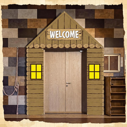 Peryiter 3 Pcs Camping Themed Party Decorations Banner Welcome Porch Sign with 1 Double Sided Tape for Summer Camp Birthday Hawaii Baby Shower Themed Party Activity Decor door (Forest Style)
