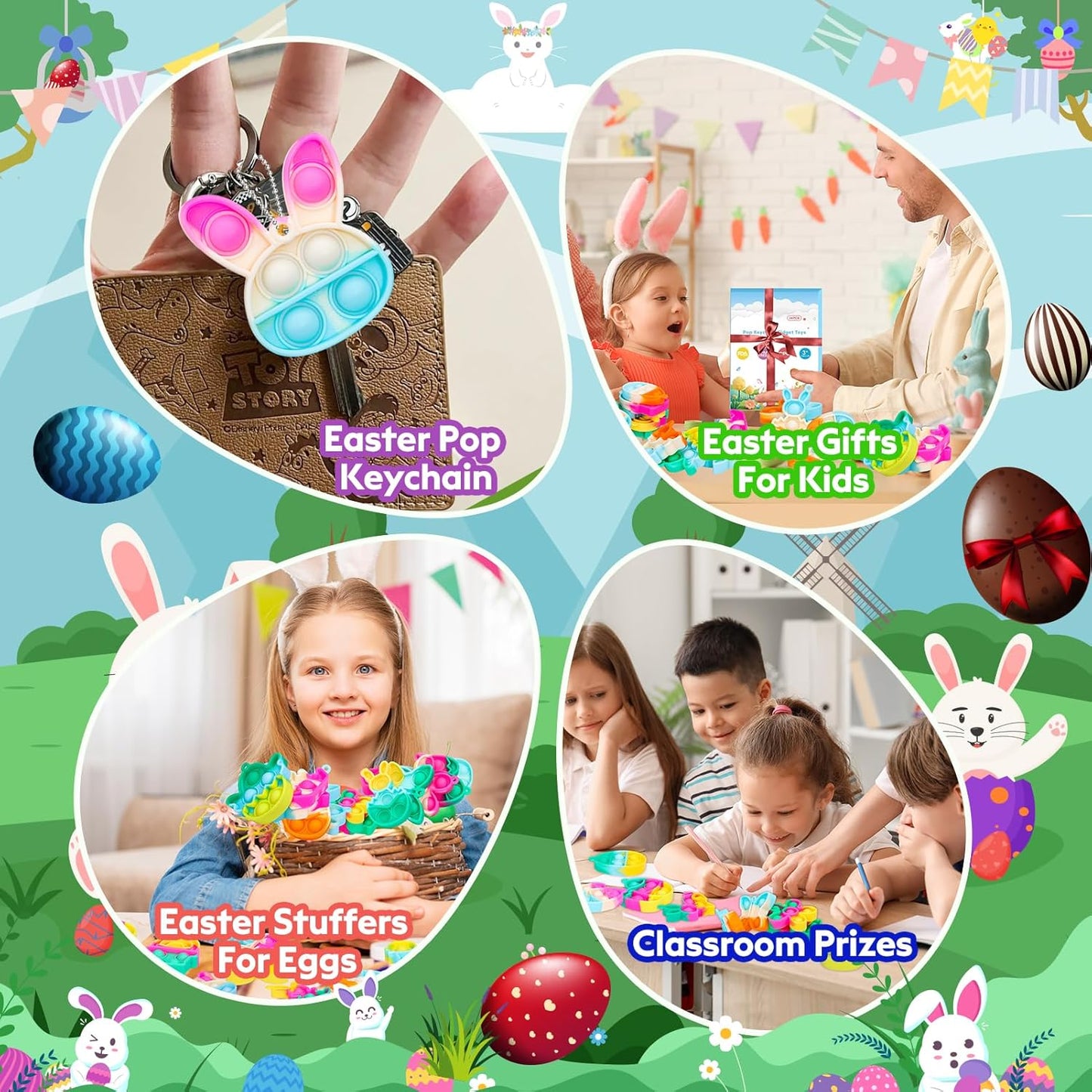 Pop Fidget Toys Bulk Its Party Favors for Kids 4-8 8-12 30 Pack Mini Pop Keychain It Small Fidgets for Classroom Prizes School End of Year Student Gifts from Teacher Birthday Goodie Bag Stuffers