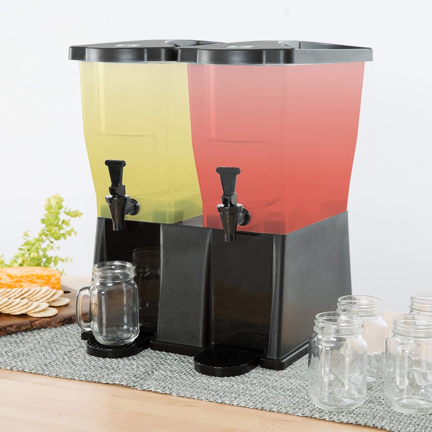 Beverage Dispenser 5 Gallon Drink Dispenser with Spigot, Juice Dispensers for Parties, Black Base