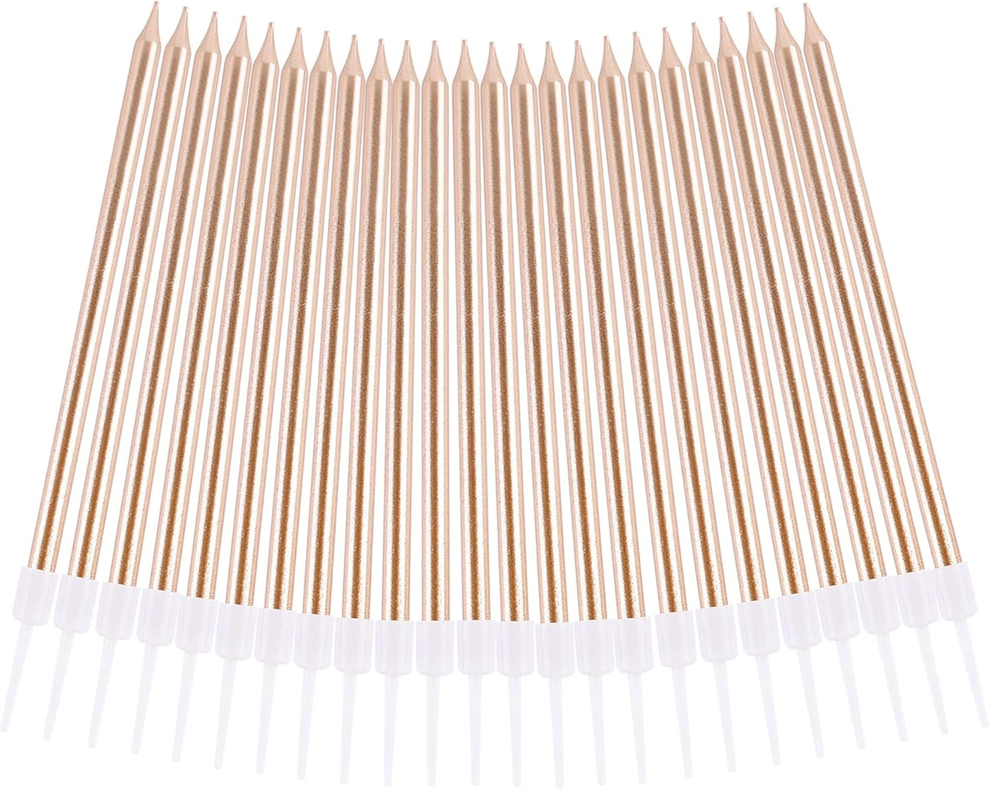 PHD CAKE Champagne Gold Long Thin Metallic Birthday Candles, Cake Candles, Birthday Parties, Wedding Decorations, Party Candles