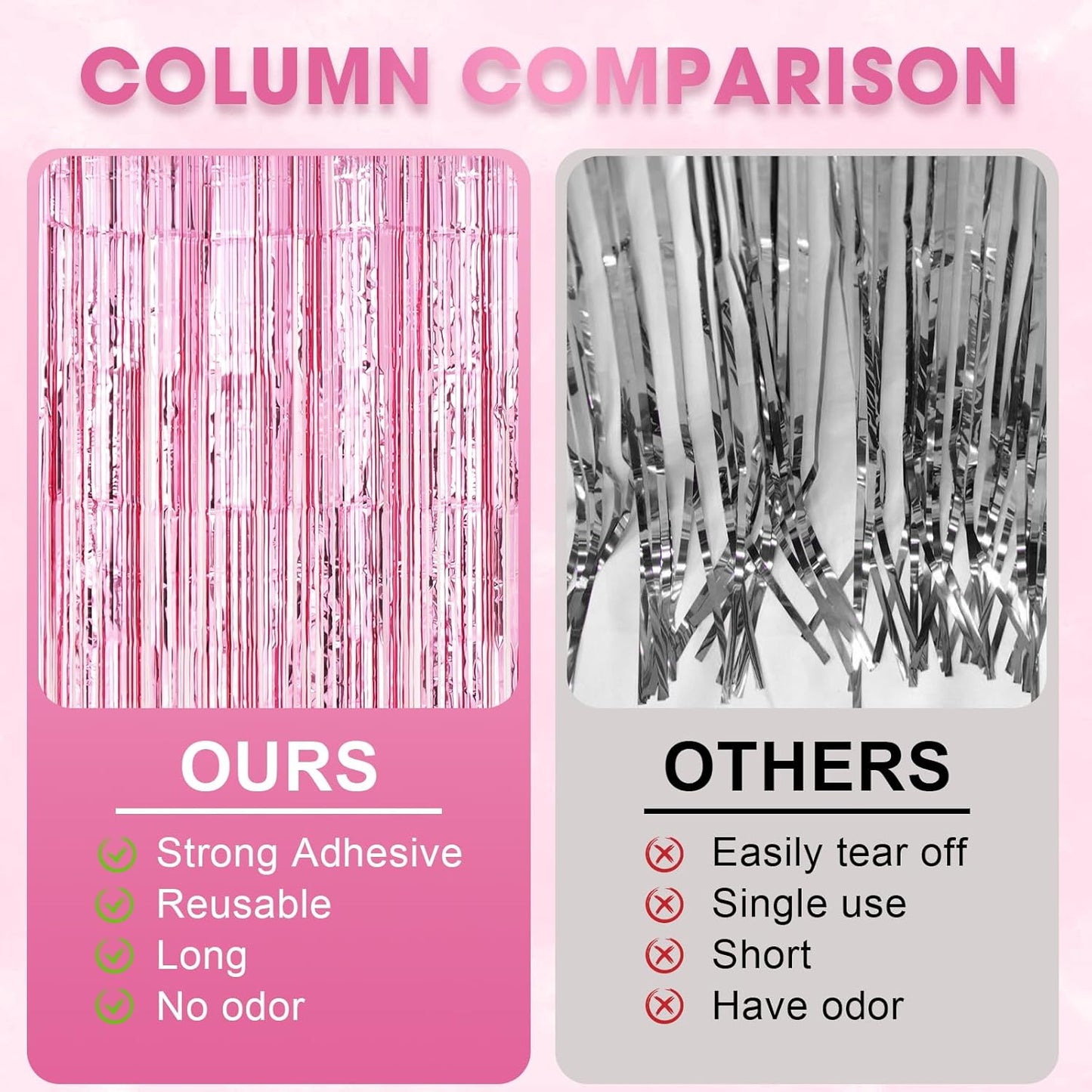 Voircoloria 3 Pack 3.3x8.2 Feet Gold Foil Fringe Backdrop Curtains, Tinsel Streamers, Fringe Backdrop for 2025 New Years Eve, Graduation, Birthday, Baby Shower, Gender Reveal, Disco Party - Colors A