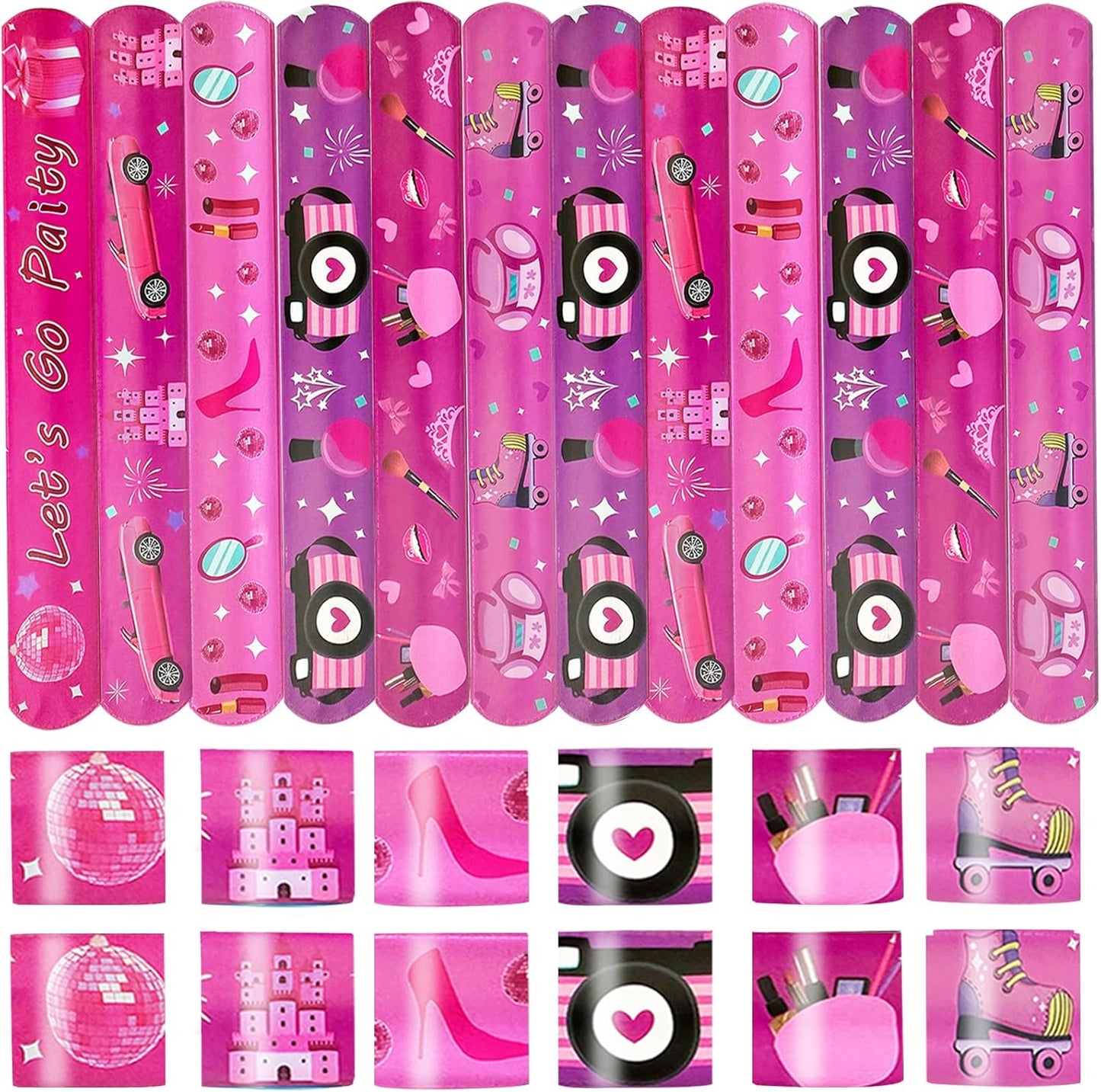CZWXOXO 24 Pcs Race Car Party Decorations Favors Racing Bracelet Racing Wristbands Bracelet Checkered Slap Bracelets Dirt Bike Task Game Decorations Car Birthday Party Supplies