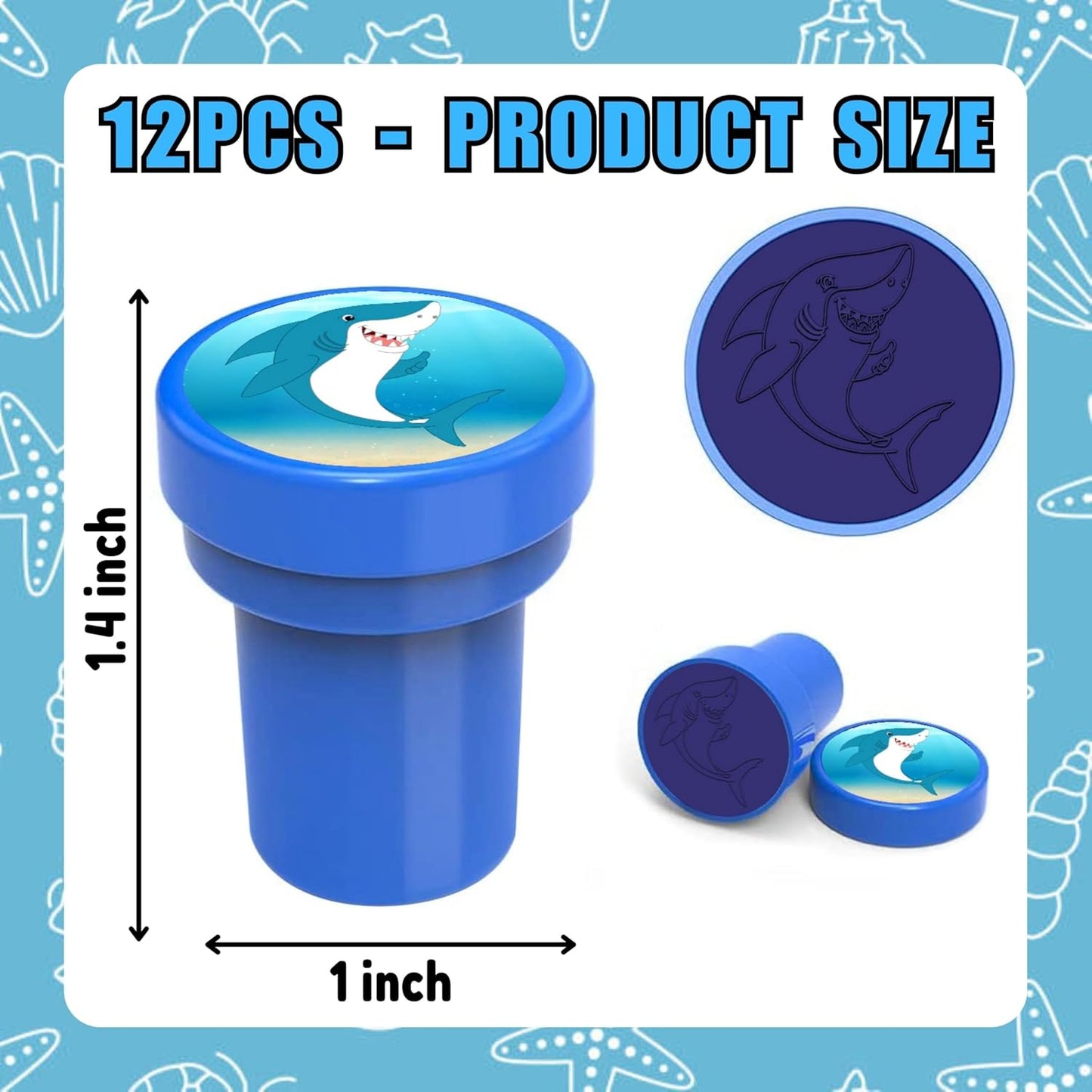 36PCS Ocean Party Favors - 24PCS Pre-Cut Temporary Tattoos & 12PCS Stamps - Ideal Sea Creature Under the Sea Themed Birthday Card Decoration Supplies Goodie Bag Kids Gifts Classroom Rewards Prizes