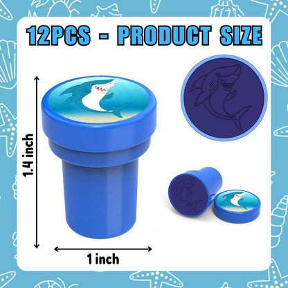 36PCS Ocean Party Favors - 24PCS Pre-Cut Temporary Tattoos & 12PCS Stamps - Ideal Sea Creature Under the Sea Themed Birthday Card Decoration Supplies Goodie Bag Kids Gifts Classroom Rewards Prizes
