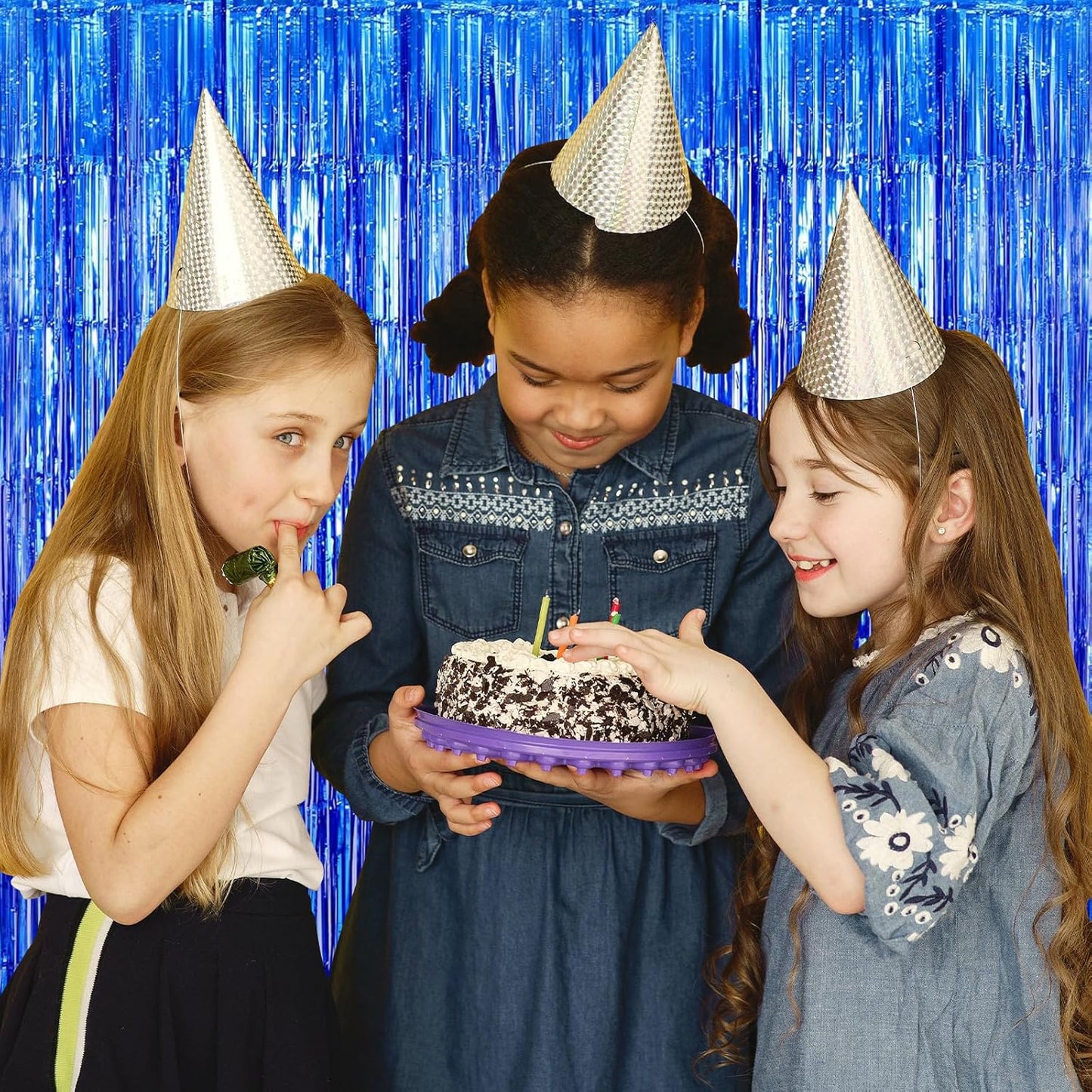 10 Pack Silver Backdrop Curtain 3.2ft x 8.2ft Metallic Tinsel Foil Fringe Curtains Photo Booth Background for Birthday Party Decoration Baby Shower Engagement Wedding Christmas Decoration (Silver)