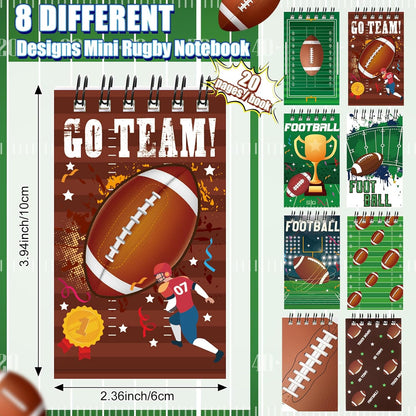 Maxdot 24 Pcs Football Mini Notepads Sports Party Favors for Gifts Spiral Mini Journal Notebooks Goodie Bag Stuffers for Teacher Reward Birthday Party Supplies