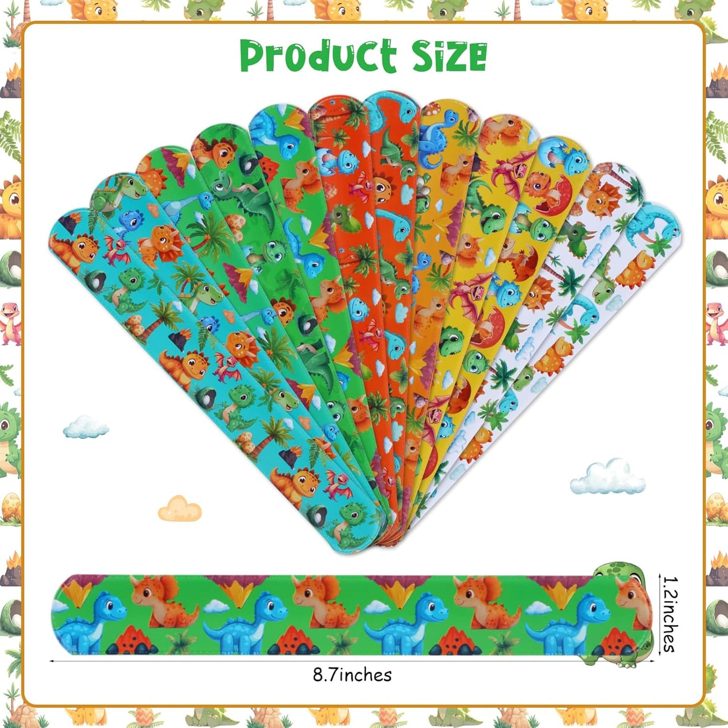 Serencatcher 48pcs Slap Bracelets Party Favors for Birthday Baby Shower Party Supplies Gifts