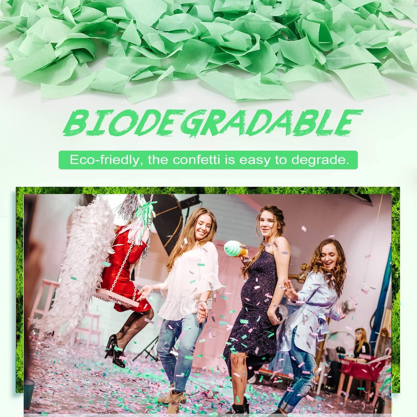 Confetti Cannons Confetti Poppers 5 Pack,15 Inch Gold Party Poppers Confetti Shooters, WORKKEEP Yello Confetti Pop for Birthday Wedding Celebration Halloween Decorations Air Powered Confetti Gun