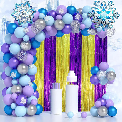 Voircoloria 3 Pack 3.3x8.2 Feet Gold Foil Fringe Backdrop Curtains, Tinsel Streamers, Fringe Backdrop for 2025 New Years Eve, Graduation, Birthday, Baby Shower, Gender Reveal, Disco Party - Colors B