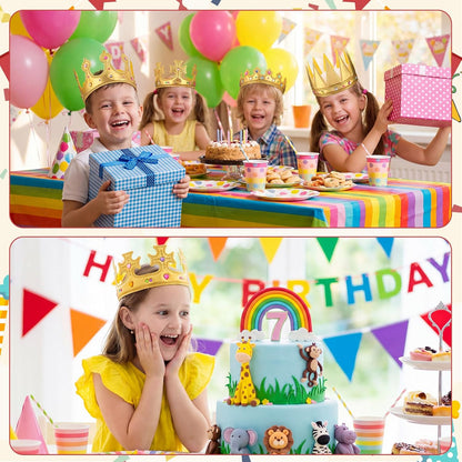 Yaomiao 44 Pcs Birthday Foam Crowns for Kids Princess Tiaras King Hat Bulk Diamond Sticker Kits for Crown Party Supplies