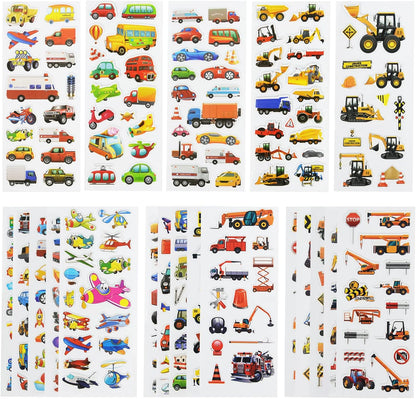 24 Sheets(500+) 3D Puffy Stickers for Toddlers Kids, Bulk Preschool Sticker Sheets for Reward, Craft, Scrapbooking Including Animal, Fruits, Dinosaurs, Fish and More
