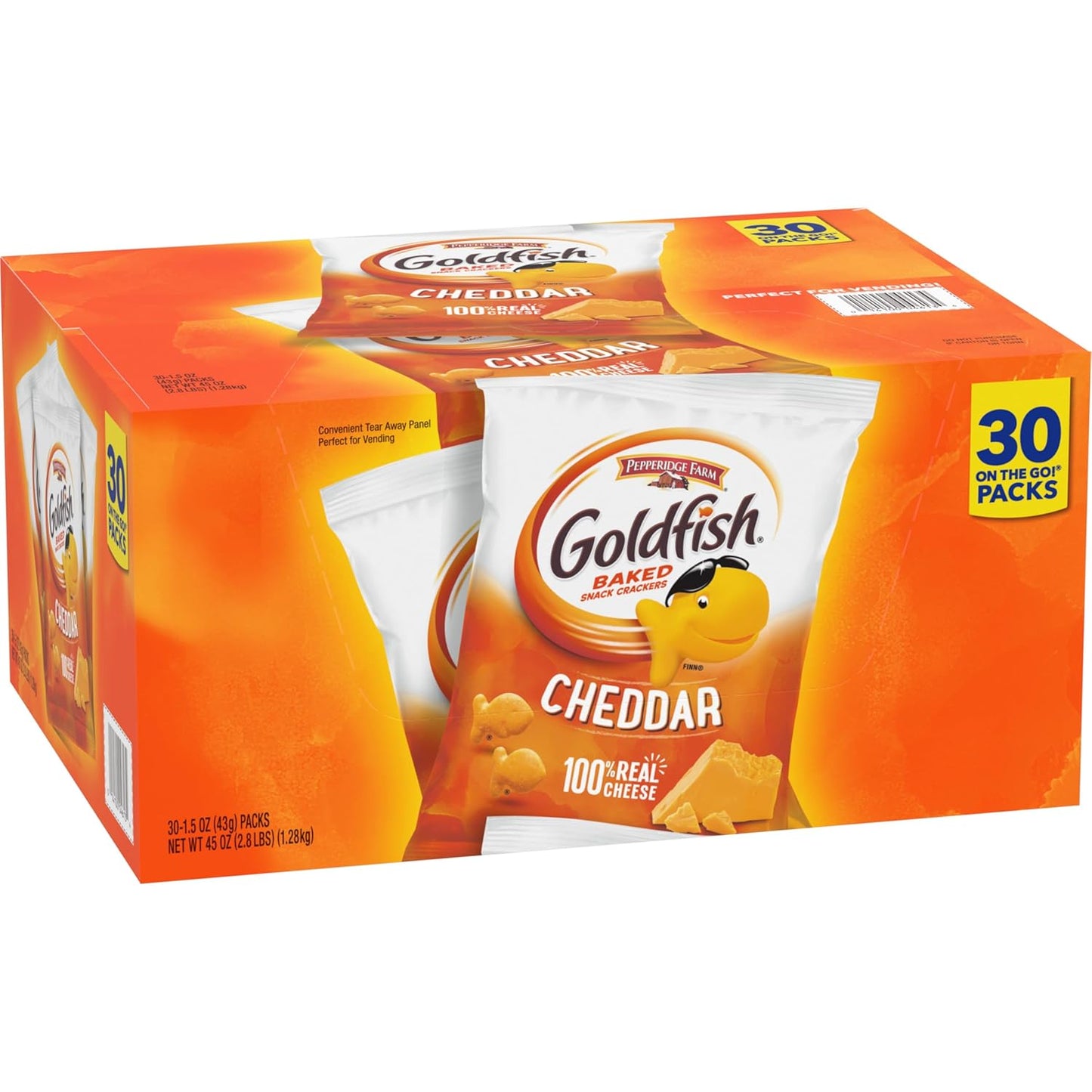 Goldfish Crackers Big Smiles Variety Pack with Cheddar, Colors, and Pretzels, Snack Packs, 30 Ct