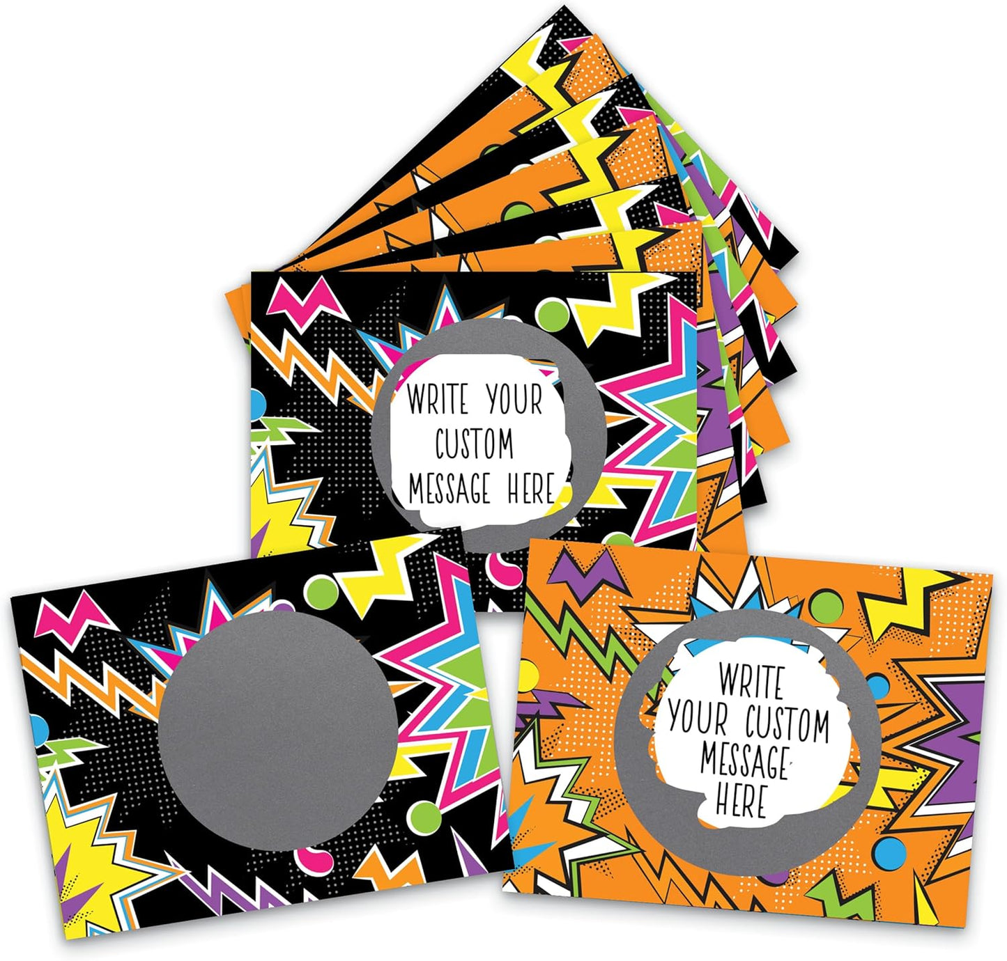 My Scratch Offs - Customizable Scratch-Off Cards Graffiti Design for Prizes, Classroom Rewards & Teacher Supplies, 50 Pack
