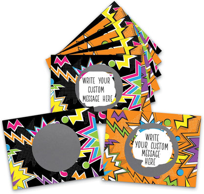 My Scratch Offs - Customizable Scratch-Off Cards Graffiti Design for Prizes, Classroom Rewards & Teacher Supplies, 50 Pack