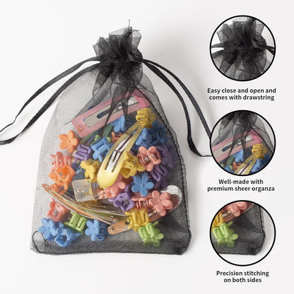 100PCS White Organza Bags, 4x6 Inch Small Mesh Bags Drawstring, Jewelry Gift Bags for Easter, Party, Festival, Bathroom Soaps, Makeup