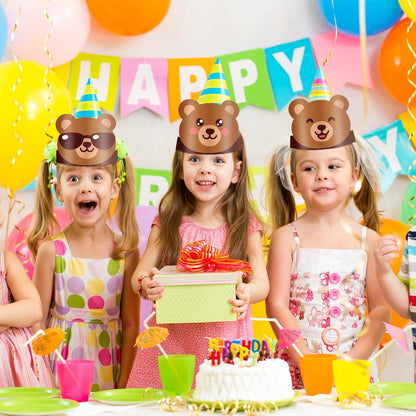 Gersoniel 24 Pcs Party Hats for Kids Paper Headbands Crown for Boys Girls, Birthday Party Decoration Favors